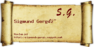 Sigmund Gergő névjegykártya